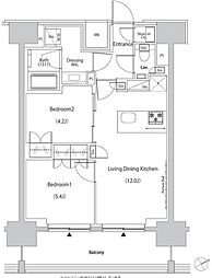 ザ・パークハビオ目白タワー 2LDKの間取図画像
