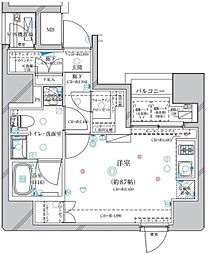 ディアレイシャス錦糸町 ワンルームの間取図画像