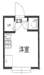 アーバンプレイス明大前 2階ワンルームの間取り