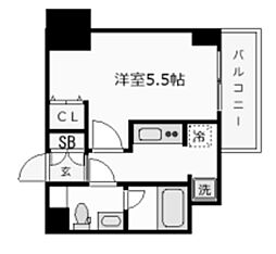 AZEST北千住 9階1Kの間取り