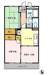 中野ハイム 3Kの間取図画像