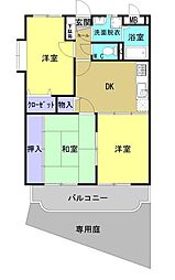 リヴィエール広瀬 3DKの間取図画像