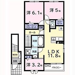 ドリーマーI 2階3LDKの間取り