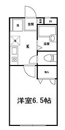 サン・ファミーリエ 1Kの間取図画像
