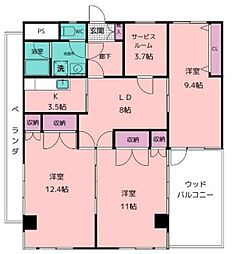 寿マンション 1階3LDKの間取り