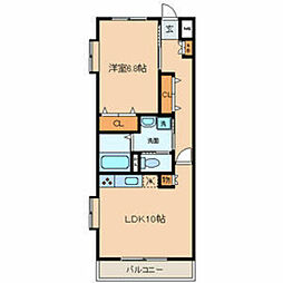 あるふぁI 1階1LDKの間取り