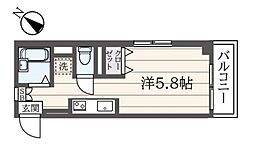 ＣＯＳＭＩＣ横浜 203 2階ワンルームの間取り