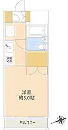 ペガサスマンション生田 1Kの間取図画像