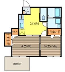 Ks house 1階2DKの間取り