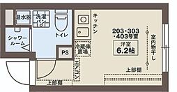 ココフラット小竹向原 2階ワンルームの間取り