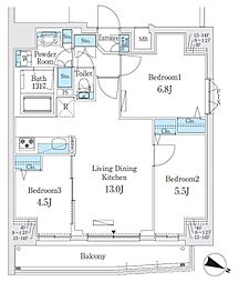 プライムブリス板橋本町 12階3LDKの間取り