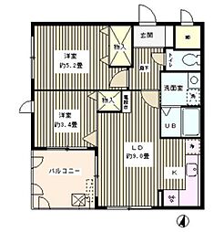 目白台ガーデン 2LDKの間取図画像