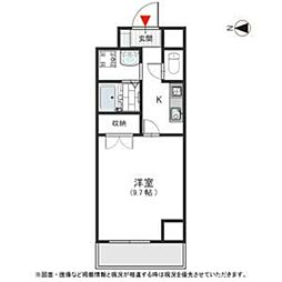 近鉄けいはんな線 荒本駅 徒歩7分の賃貸マンション 7階1Kの間取り