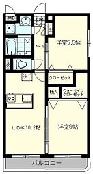 アバンツァートコルソ吉川美南 2LDKの間取図画像