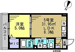 市川市相之川1丁目アパート 1LDKの間取図画像