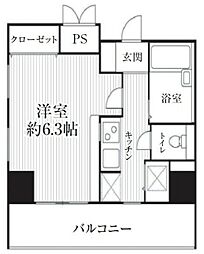 HF南麻布レジデンス 2階1Kの間取り