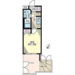 プレール・ドゥーク北新宿II 1階1Kの間取り