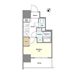 Ｌａ　Ｄｏｕｃｅｕｒ四ツ木Ｅａｓｔ 9階1Kの間取り