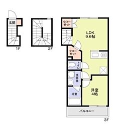 WoodCrest沼袋Residence 1LDKの間取図画像