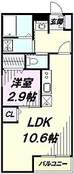 エミ・アミティエ立川羽衣 1LDKの間取図画像