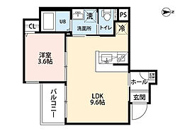 robot home 平野 1LDKの間取図画像