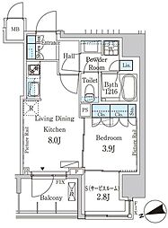 PARKAXIS上野GRACECOURT 1SLDKの間取図画像