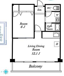 ハイラーク千葉 5階1LDKの間取り