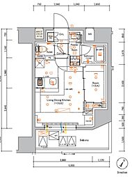 ＳＹＦＯＲＭＥ ＭＡＣＨＩＤＡ 6階1LDKの間取り