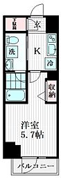 アクサスレジデンス目黒東 1Kの間取図画像