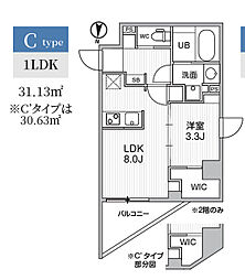 S-RESIDENCE亀戸balm 1LDKの間取図画像