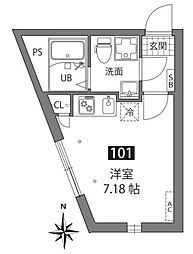 アザレア板橋(旧(仮称)板橋1丁目PJ共同住宅) 1Kの間取図画像
