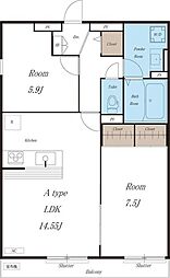 リブリ・MSJParkLife 2LDKの間取図画像