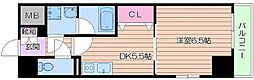 S-FORT福島海老江 1DKの間取図画像