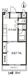 セイフティーチャム 1DKの間取図画像