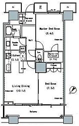 ザ・東京タワーズミッドタワー 27階2LDKの間取り