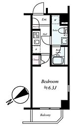 アプレシティ本駒込 2階1Kの間取り