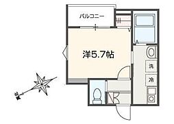 川口市赤井1丁目アパート 1Kの間取図画像