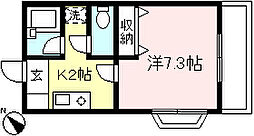 ベルドールＡ 2階1Kの間取り
