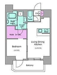 クレヴィアリグゼ北品川IIステーションコート 12階1LDKの間取り