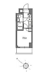 アラート横濱桜木町I 1Kの間取図画像