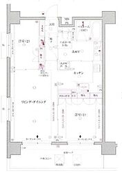 クリオ要町壱番館 6階2LDKの間取り