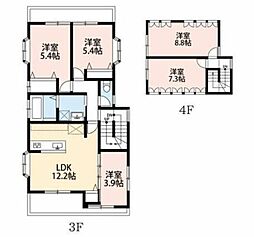 リオグランデ綾瀬 4階4LDKの間取り