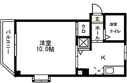 シティーフォーラム梶ケ谷・2 1Kの間取図画像