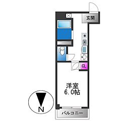 エスト布施 1Kの間取図画像