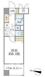 メインステージ赤坂2 1Kの間取図画像