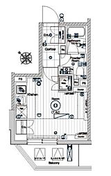 JR山手線 浜松町駅 徒歩10分の賃貸マンション 5階ワンルームの間取り
