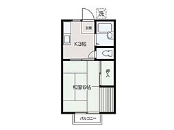 カノープスハウス 1Kの間取図画像