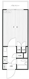 藤和シティコープ祖師谷 3階ワンルームの間取り