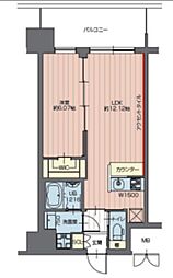 プレジオ川口 14階1LDKの間取り