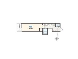 クラブレジデンス東青梅 2階1Kの間取り